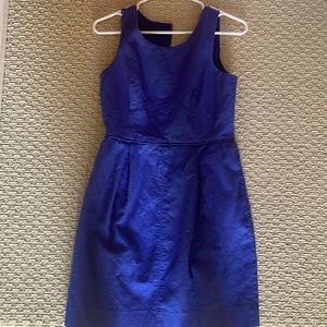 J Crew Blue Sleeveless MIDI Dress with Pockets
